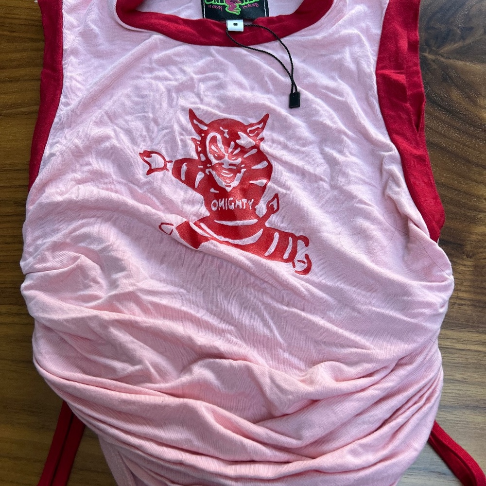 Omighty Devil Crop top with scrunched side ties. Size S